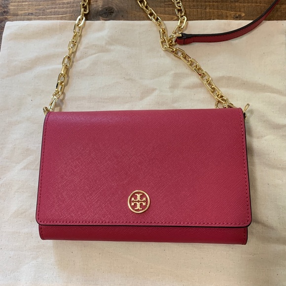 Tory Burch Robinson Chain Crossbody Wallet Pink - Picture 3 of 8